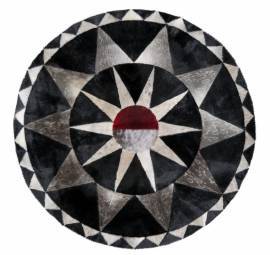 Rundt T�ppe Sort 148x148 cm.