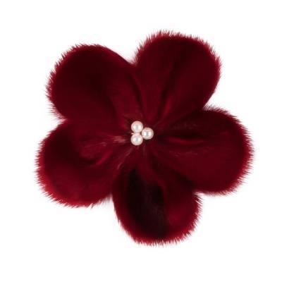 Broche i S�lskind m. Perler, R�d